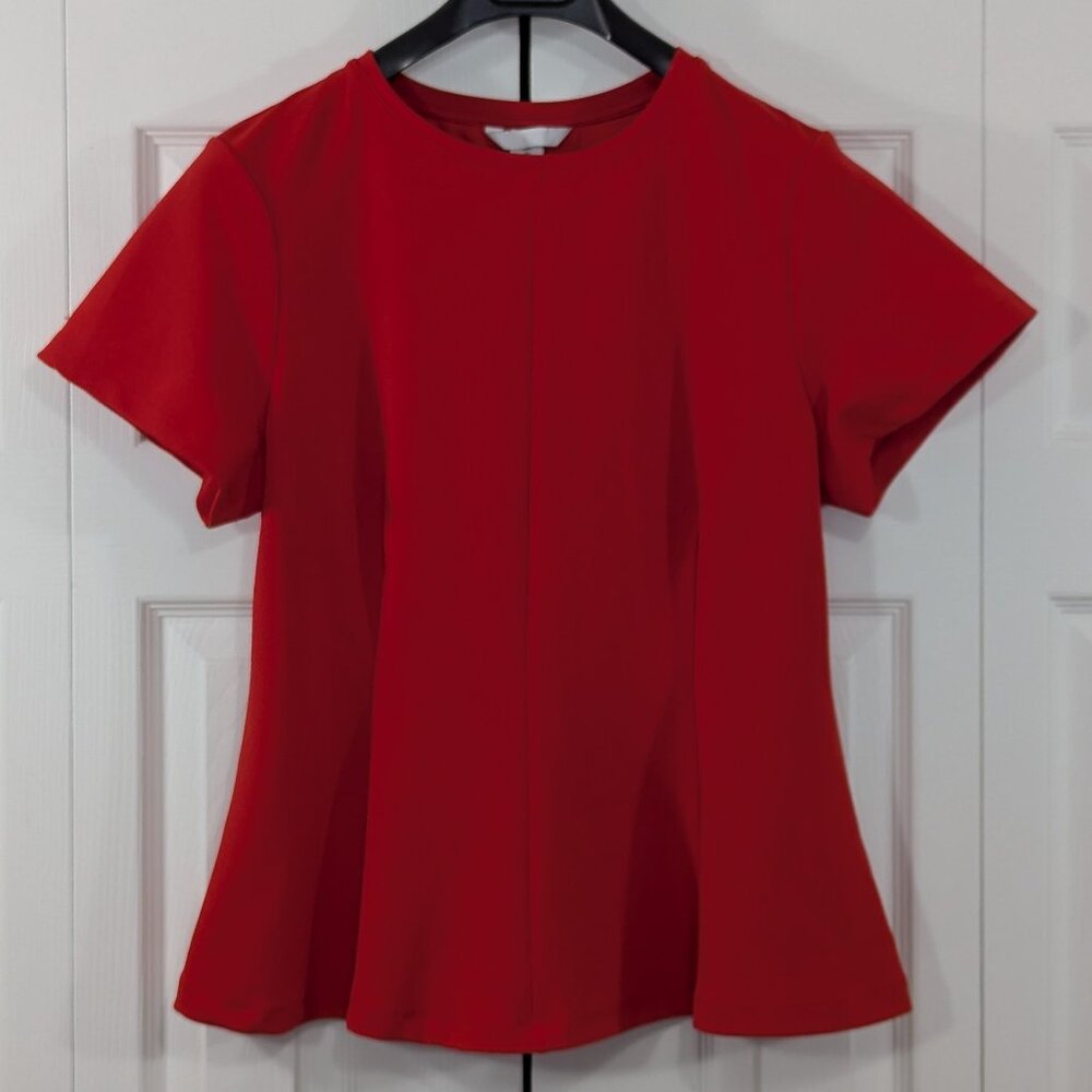 H&M Women's Small Sleeve Red Crewneck Top